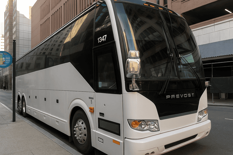 a Charter Bus Rental Akron coach bus