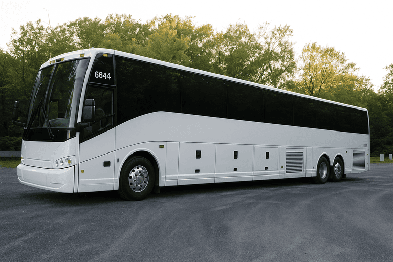 exterior of Charter Bus Rental Akron coach bus